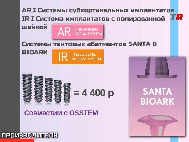 Дентальные имплантаты BIOTEM AR I Системы субкортикальных имплантатов IR I